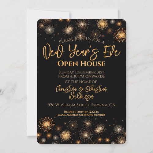 New Years Eve Open House Party Invitation
