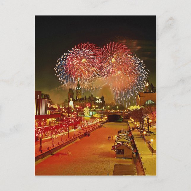 New Year's Eve, Ottawa, Ontario, Canada Holiday Postcard (Front)