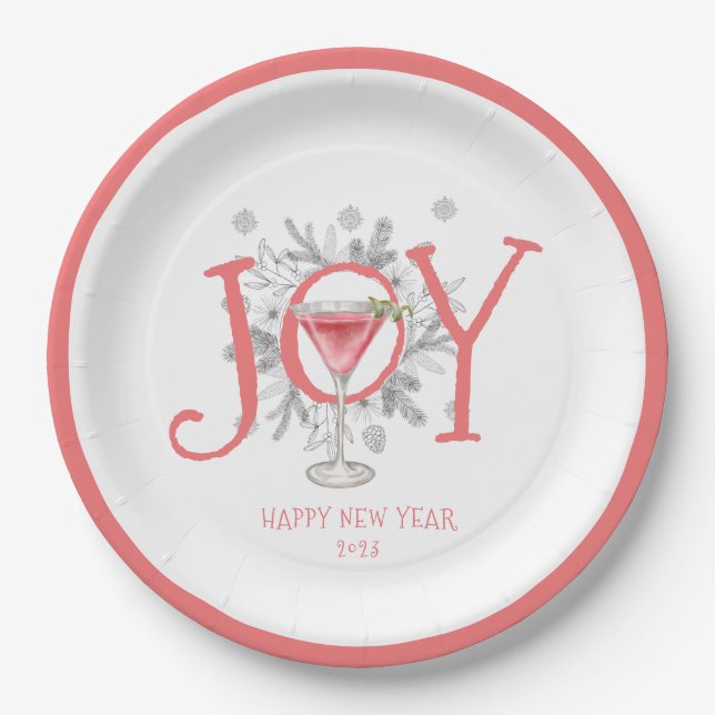 New Year's Eve Party 2023 Napkins Paper Plates (Front)
