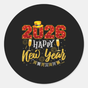 New Years Eve Party 2026 Fireworks Happy New Year  Classic Round Sticker