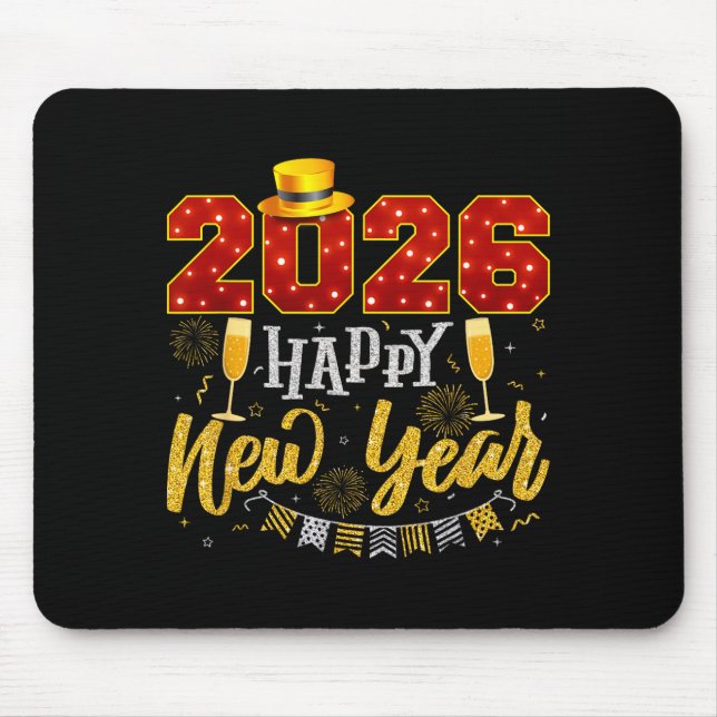 New Years Eve Party 2026 Fireworks Happy New Year  Mouse Pad (Front)