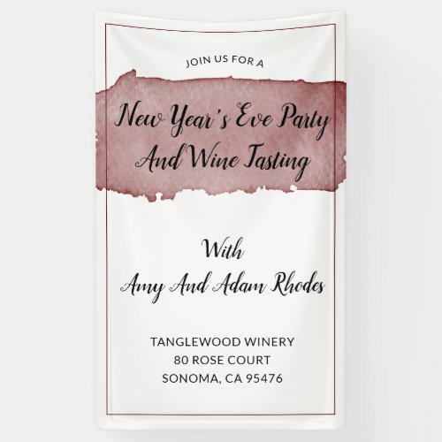 New Years Eve Party And Wine Tasting Banner