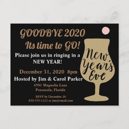New Years Eve Party Announcement Postcard