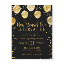 New Year's Eve Party Black & Gold Balloon Confetti