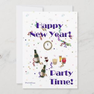 New Year's Eve Party/Champagne+Fun Invitation