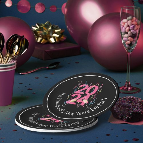 New Years Eve Party champagne streamers 2024 Paper Plates