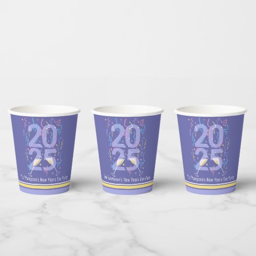 New Years Eve Party champagne streamers 2025  Paper Cups