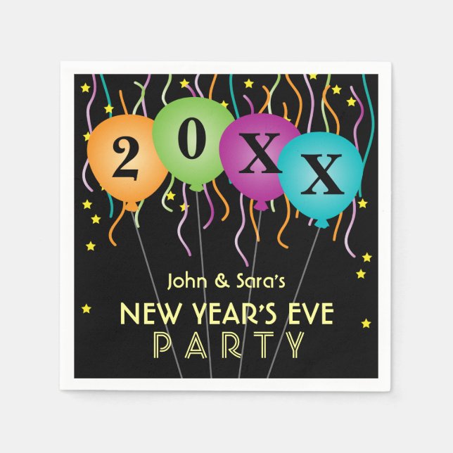 New Year's Eve Party Colorful Confetti Napkins (Front)