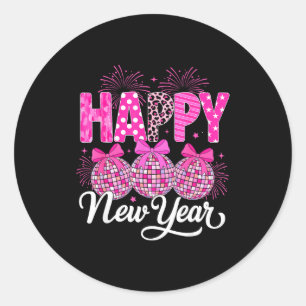 New Years Eve Party Countdown Happy New Year Firew Classic Round Sticker