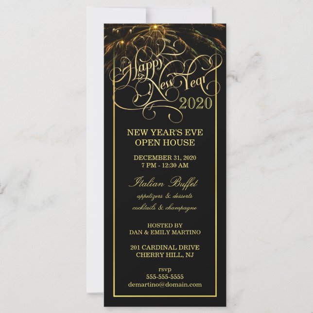 New Year's Eve Party - Elegant Formal Invitations (Front)