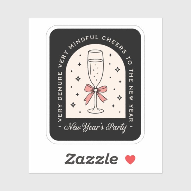 New years eve party fancy dark coquette black sticker (Sheet)