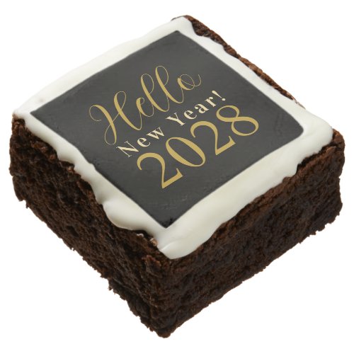 New Years Eve Party Favors Black Gold Brownie