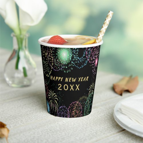 New Years Eve Party Fireworks Celebration Paper Cups