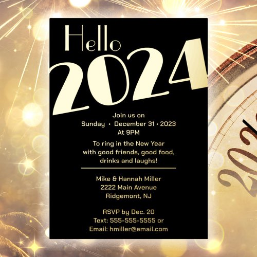 New Years Eve Party Foil Invitation