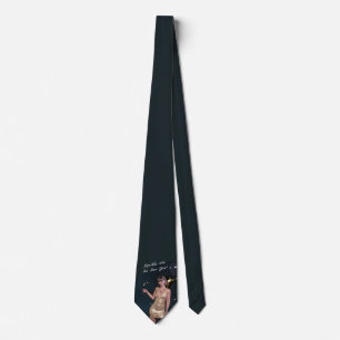 New Years Eve Party Girl in Sequined Dress Neck Tie