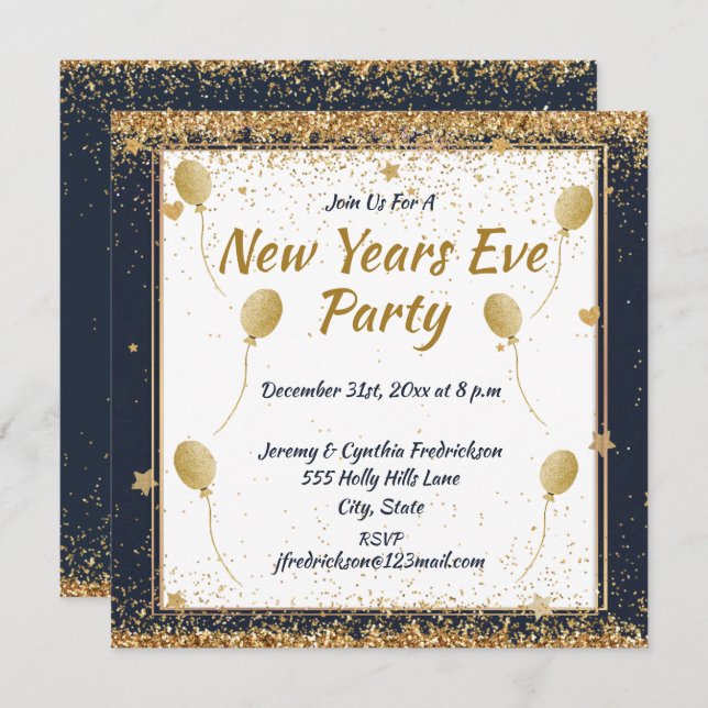 New Years Eve Party Gold  (Front/Back)