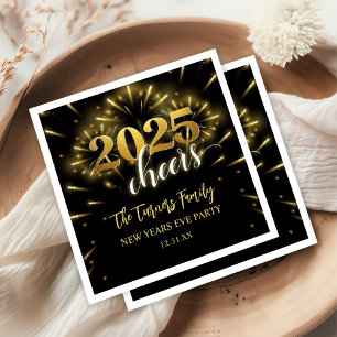 New Year's Eve Party Gold & Black Napkins