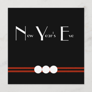 New Years Eve Party in Black and White Custom Invitation