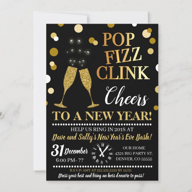New Years Eve Party Invitation (Front)