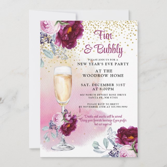 New Year's Eve Party Invitation  (Front)