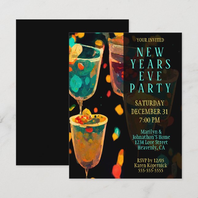 New Years Eve Party Invitation (Front/Back)