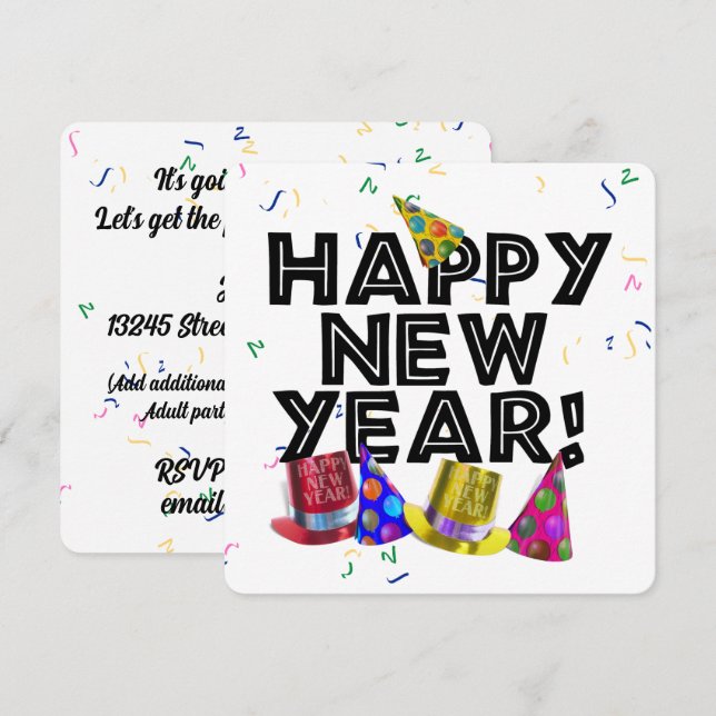 New Years Eve Party Invitation (Front/Back)