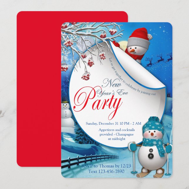 New-years Eve Party Invitation (Front/Back)