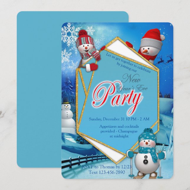 New-years Eve Party Invitation (Front/Back)