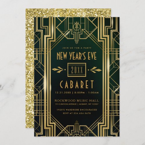 NEW YEARS EVE PARTY INVITATION  1920s Cabaret