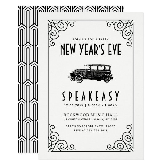 New Year S Eve Party Invitation 1920 S Speakeasy Zazzle Com