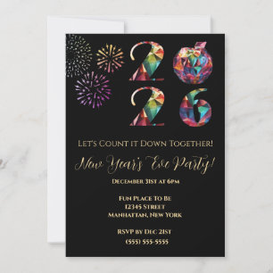 New Year's Eve Party Invitation-Colorful- Invitation