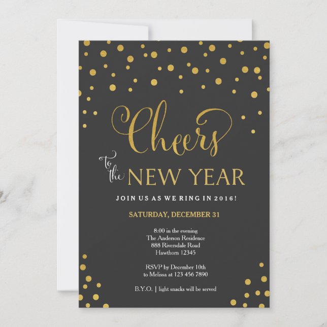 New Year's Eve Party Invitation / New Year's Party (Front)