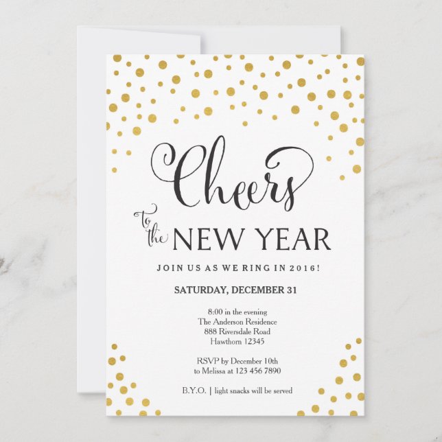 New Year's Eve Party Invitation / New Year's Party (Front)