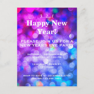 New Year's Eve Party Invitation Postcard