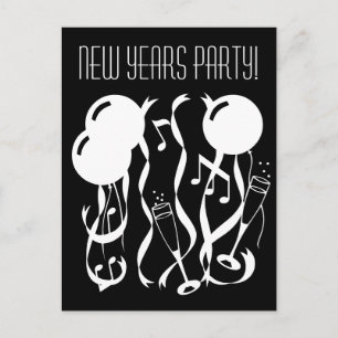 New Years eve party invitation postcards Festive