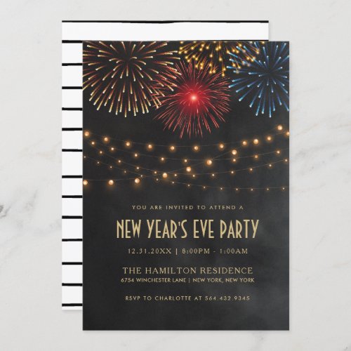 NEW YEARS EVE PARTY INVITATION  String Lights