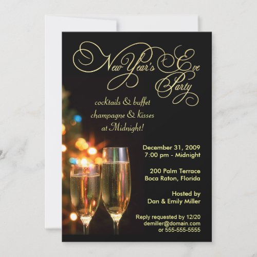 New Year's Eve Party Invitations - 5 x 7
