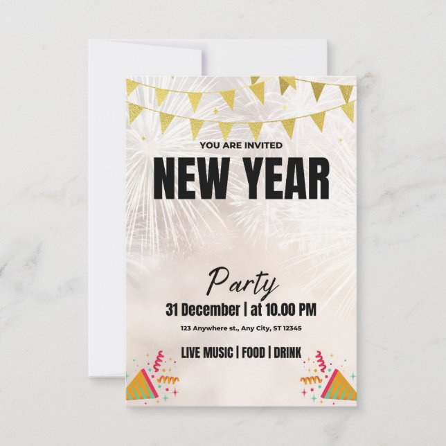 New Year's Eve Party Invitations - Celebrate in St (Front)