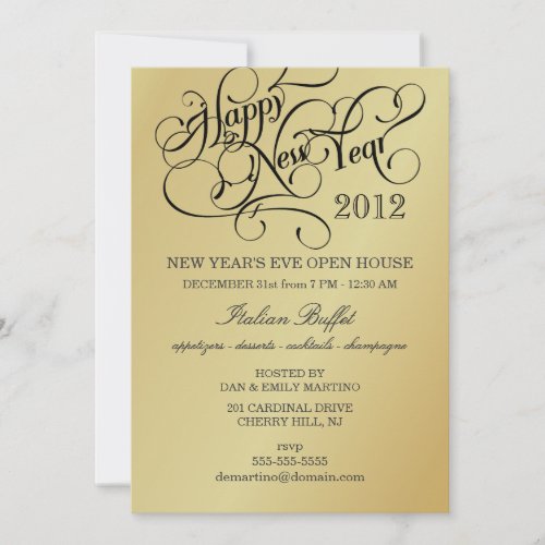 New Years Eve Party Invitations _ Elegant Gold