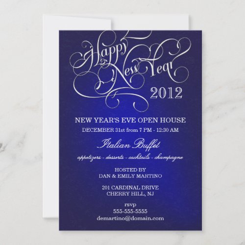 New Years Eve Party Invitations _ Midnight Blue