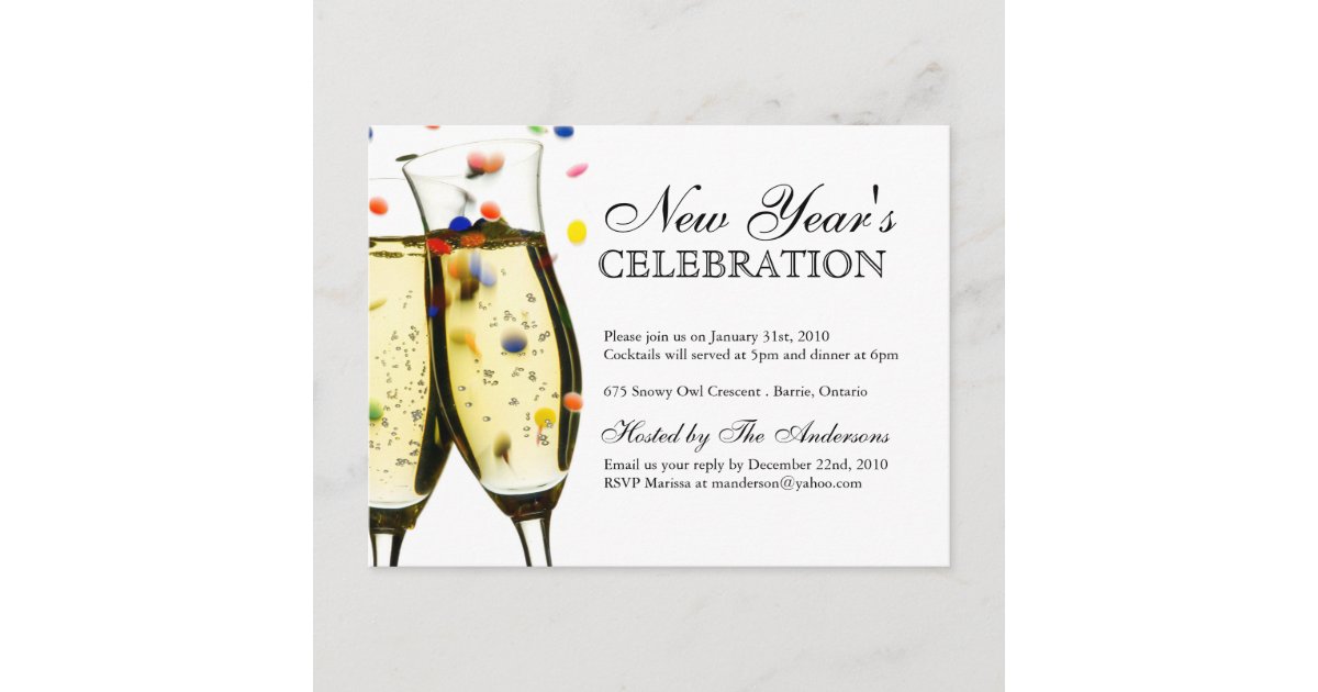 New Years Eve Party Invitations Postcards Zazzle