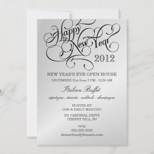 New Years Eve Party Invitations _ Silver