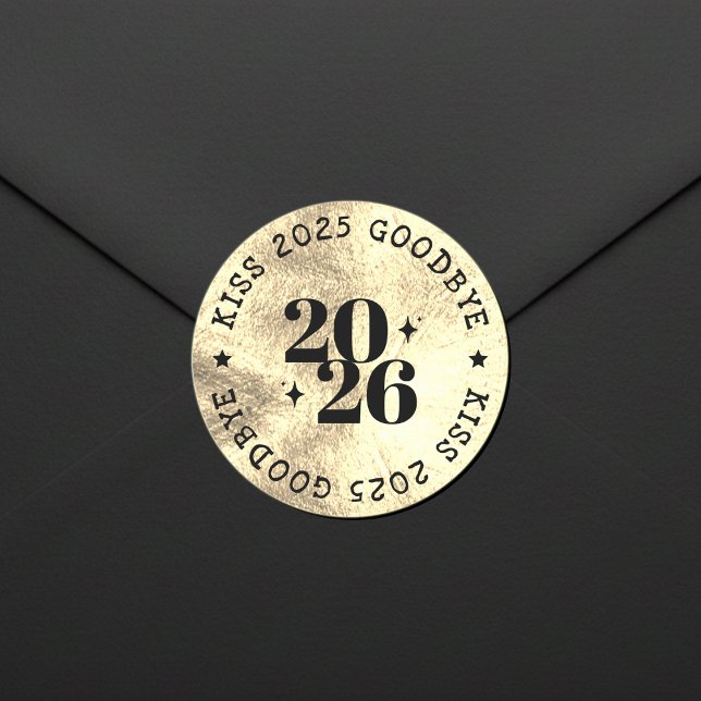 New Years Eve Party Kiss the Year Goodbye Gold Classic Round Sticker (New Years Eve Party Kiss the Year Goodbye Gold Classic Round Sticker
)