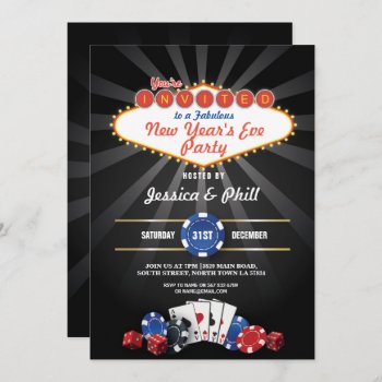 New Year's Eve Party Las Vegas Casino Dice Invite by WOWWOWMEOW at Zazzle