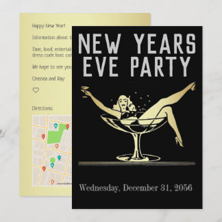 New Years Eve Party Map Enclosure / Invitation