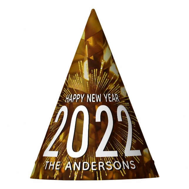NEW YEAR'S EVE PARTY METROPOLITAN GOLD SPARKLE PARTY HAT (Front)