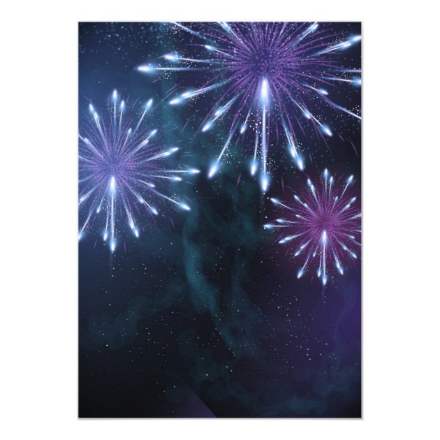 New Year's Eve Party Midnight Fireworks Starry Sky Invitation