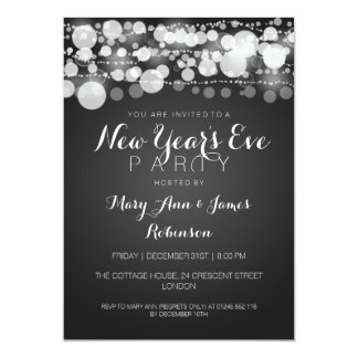 New Year's Eve Party Modern Dots Black Card