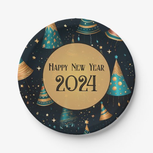 New Years Eve Party Plates _ Party Hat Design 