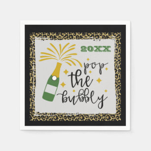 New Years Eve Party Pop The Bubbly Champagne Napkins